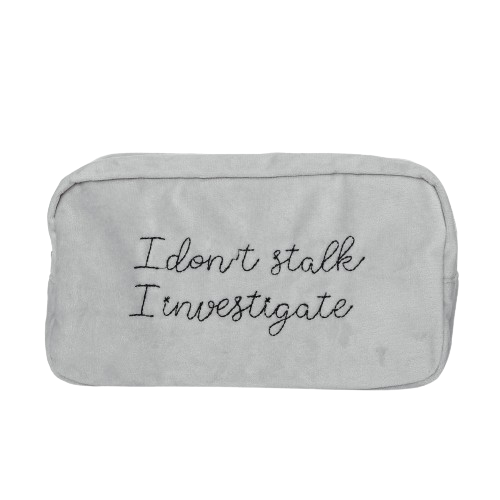 I Investigate Large Velvet Bag