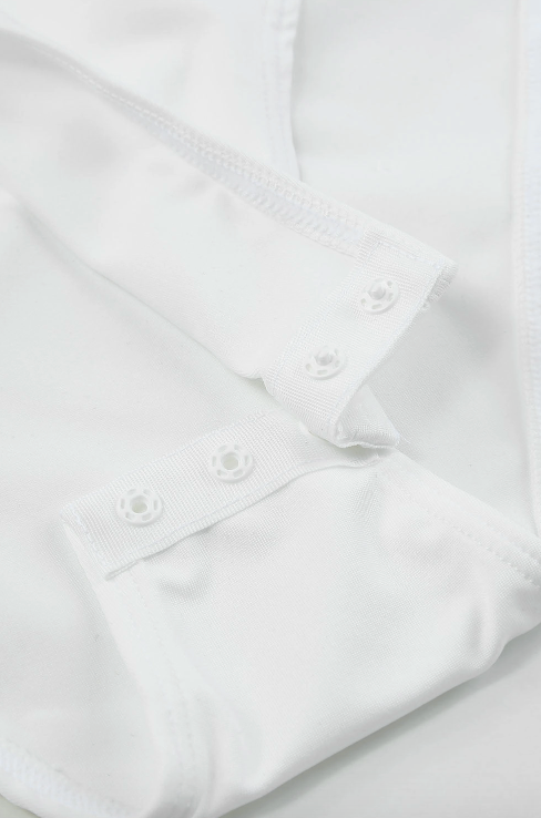 White Lace Sleeves Square Neck Bodysuit