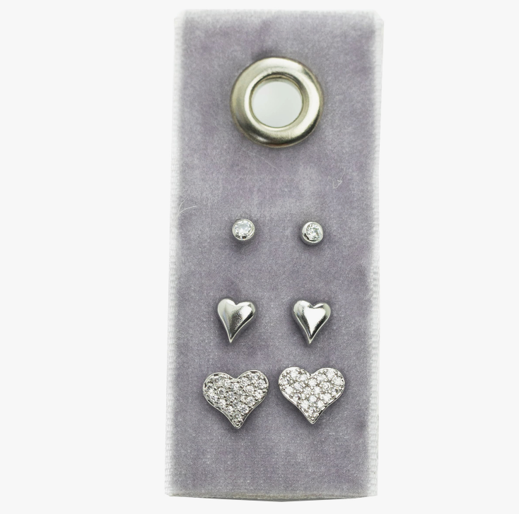 Heart Velvet Stud Gift Set