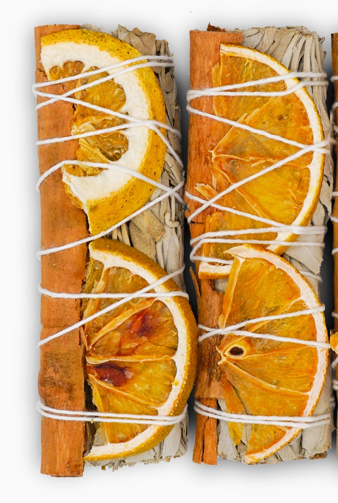 Orange Slices and Cinnamon with White Sage Bundle