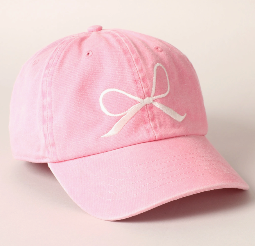 Bow Embroidered Baseball Cap