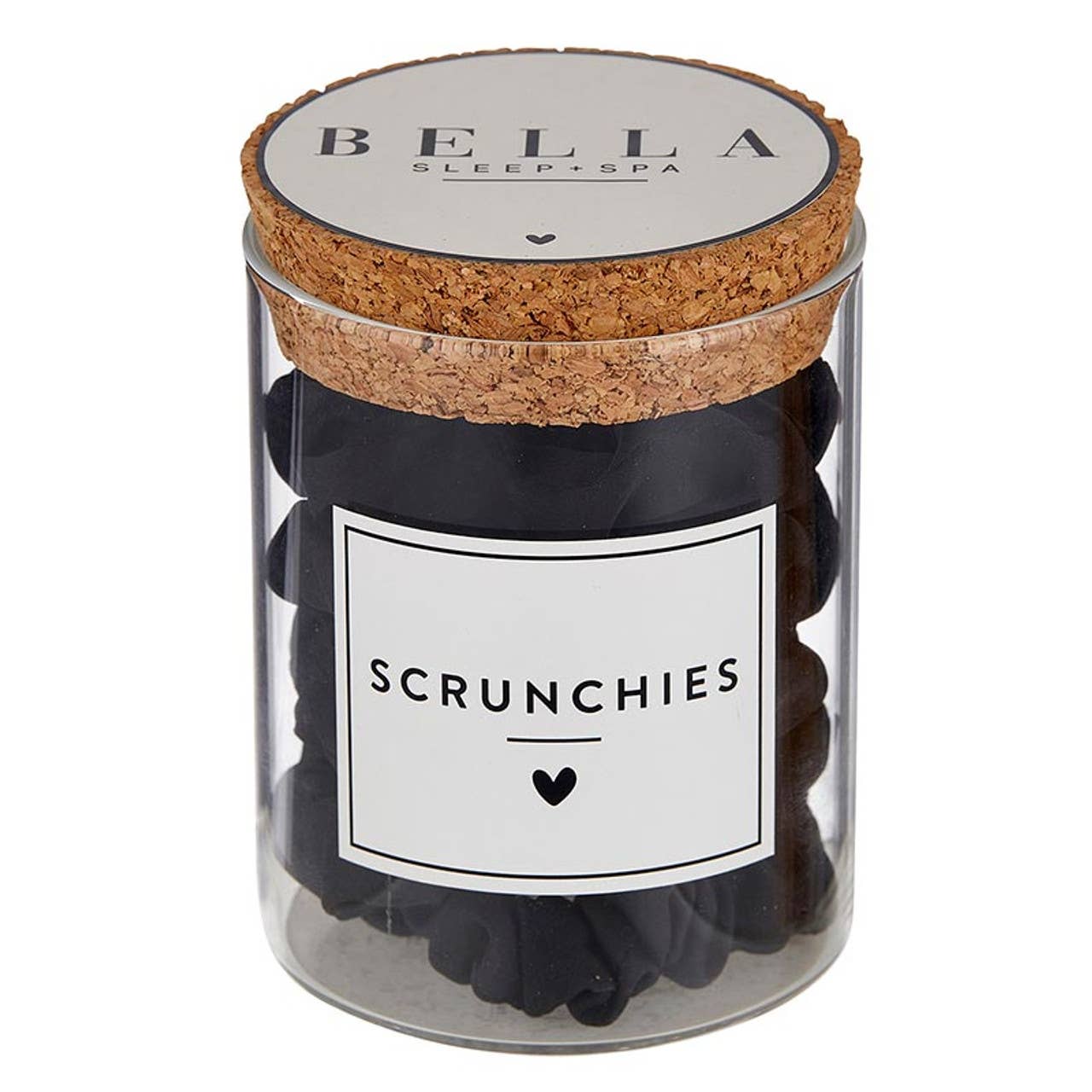 Satin Scrunchies Jar - Black Solid