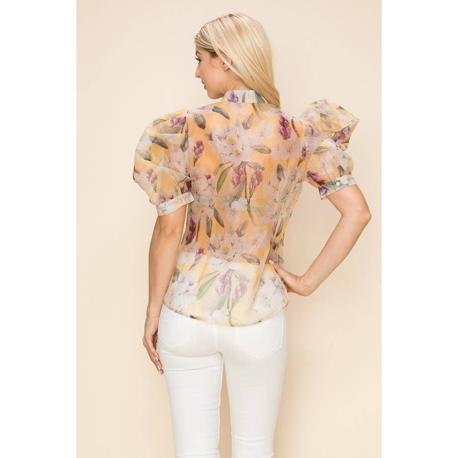 Organza Floral Top