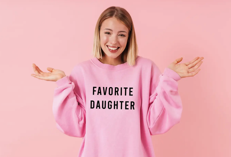 Favorite Daughter Pink Crewneck Sweatshirt