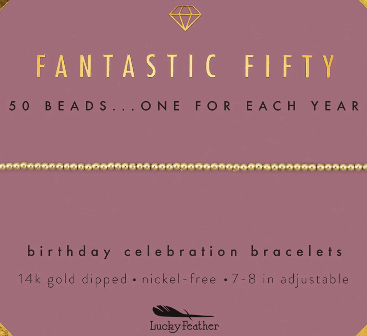 Milestone Birthday Bracelet - Fantastic Fifty