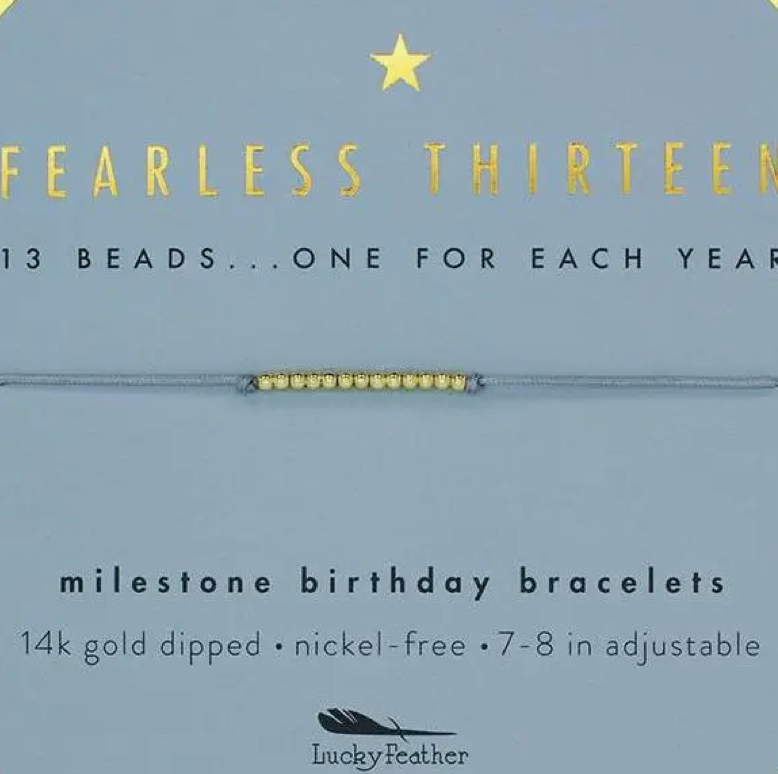 Milestone Birthday Bracelet- Fearless Thirteen