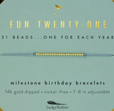 Milestone Birthday Bracelet- Fun and Twenty One