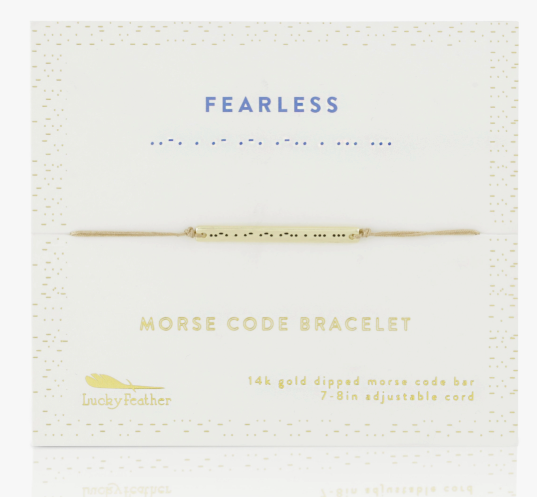 Morse Code Bar Bracelet - Fearless