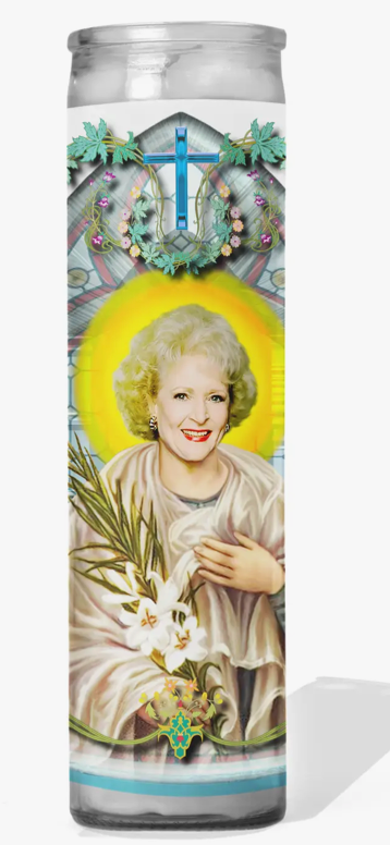 Betty White Saint Candle