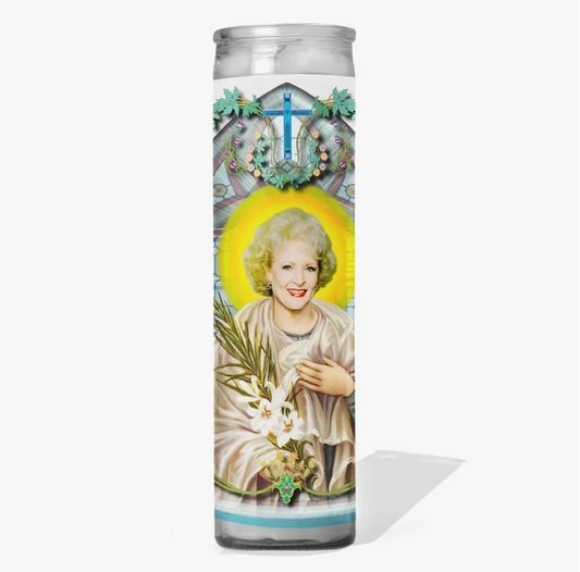 Betty White Saint Candle