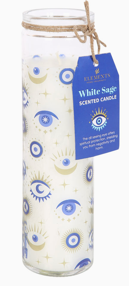All Seeing Eye White Sage Tube Candle
