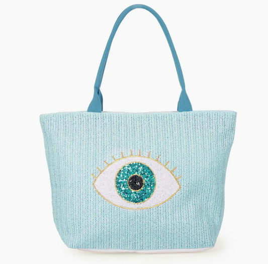 Evil Eye Sequins Tote Bag