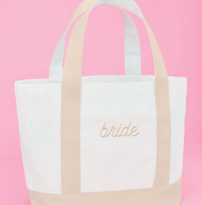 Bride Embroidered Tote Bag