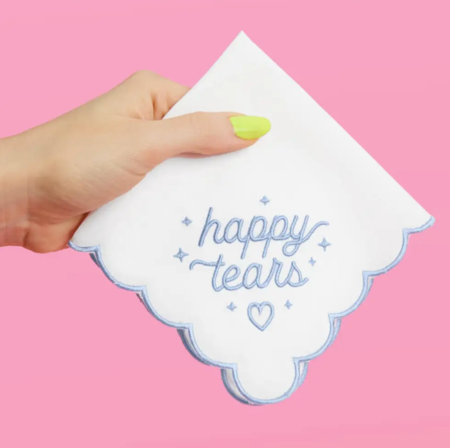 Happy Tears Bridal Handkerchief